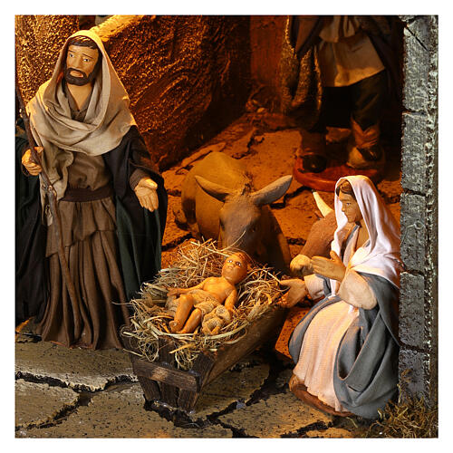 Pueblo belén napolitano 14 cm multipisos con callejón central completo 100x70x50 9