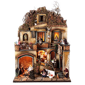 Block of multistorey houses with stairs 60x50x40 cm for Neapolitan Nativity Scene with 10 cm characters