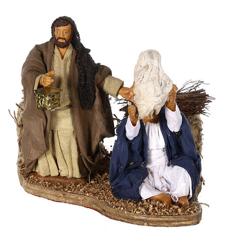 Natividad jugando con Niño Jesús belén napolitano 12 cm 1