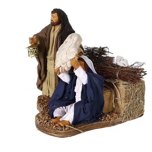 Natividad jugando con Niño Jesús belén napolitano 12 cm 3