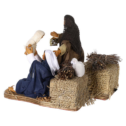 Natividad jugando con Niño Jesús belén napolitano 12 cm 4