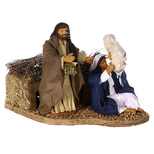 Natividad jugando con Niño Jesús belén napolitano 12 cm 5