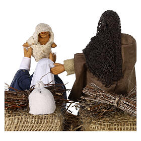 Nativité Marie joue avec Jésus crèche napolitaine 12 cm