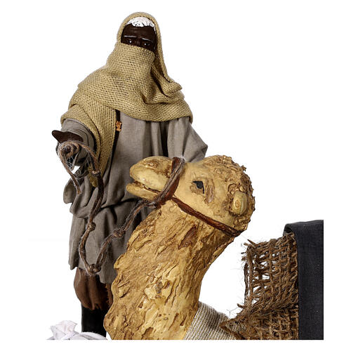 Moor camel driver with sitting camel for 15 cm Neapolitan Nativity Scene 2