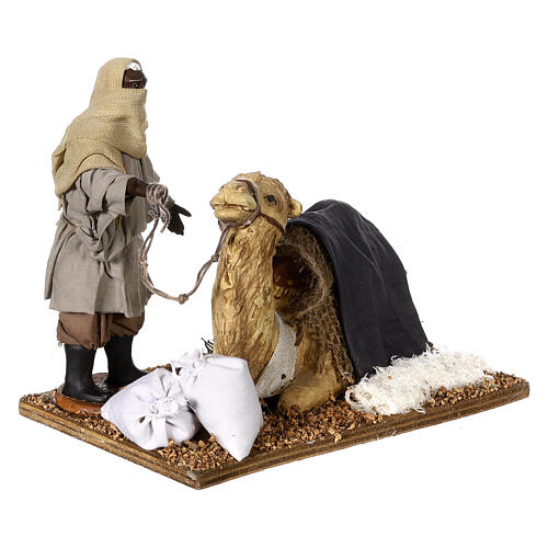 Moor camel driver with sitting camel for 15 cm Neapolitan Nativity Scene 4