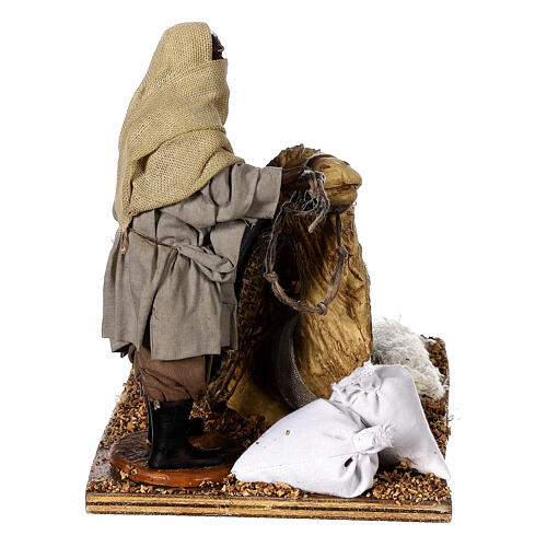 Moor camel driver with sitting camel for 15 cm Neapolitan Nativity Scene 5