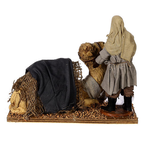 Moor camel driver with sitting camel for 15 cm Neapolitan Nativity Scene 6