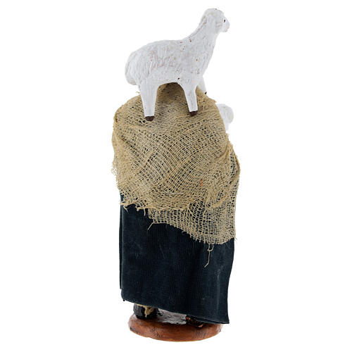 Shepherd with two sheeps for 10 cm Neapolitan Nativity Scene 5
