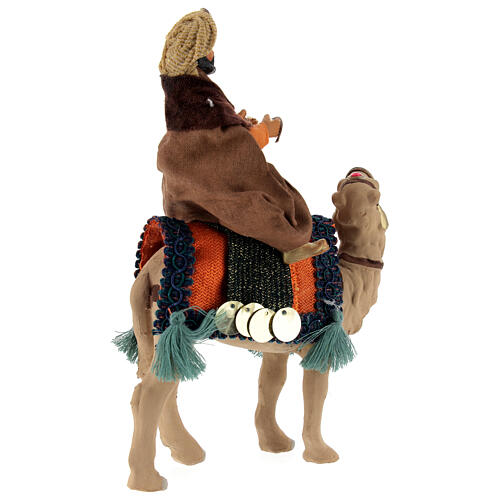 Rey Mago en camello barba marrón belén napolitano 10 cm 20x10 5