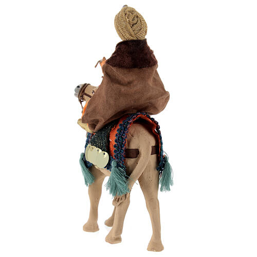 Rey Mago en camello barba marrón belén napolitano 10 cm 20x10 6