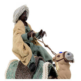 Heiliger König auf einem Kamel, neapolitanischer Stil, für 10 cm Krippe, 20x10 cm