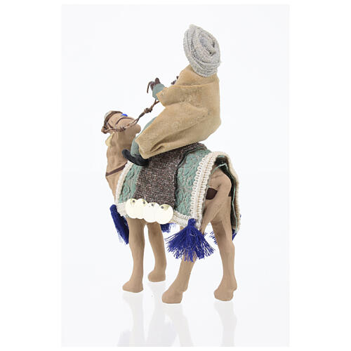 Heiliger König auf einem Kamel, neapolitanischer Stil, für 10 cm Krippe, 20x10 cm 5