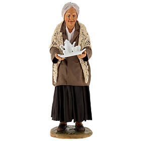 Alte Frau mit Tablett und Kaffee Neapolitanische Weihnachtskrippe 30 cm, 25x10 cm