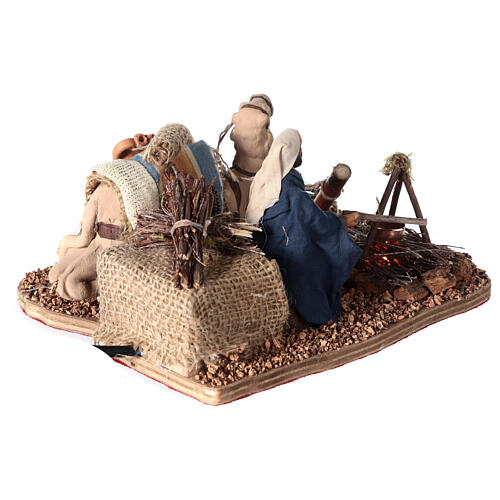 Camel driver illuminated campfire animated Neapolitan nativity 10 cm 10x15x20 4