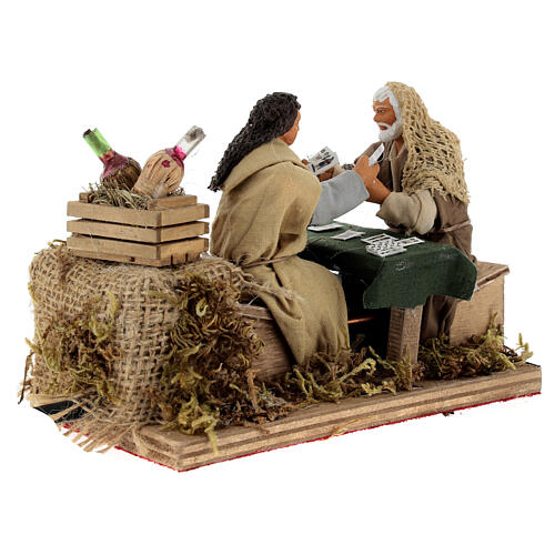 Two card players for animated nativity scene 10 cm 10x10x15 4