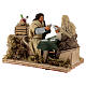 Two card players for animated nativity scene 10 cm 10x10x15 s3