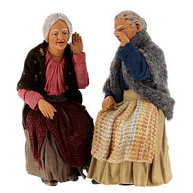 Old gossiping women, Neapolitan nativity scene 30 cm 20x15x10