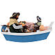 Father and son on a boat for 24 cm Neapolitan Nativity Scene 20x35x15 cm s1