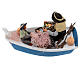 Padre e figlio in barca presepe napoletano 24 cm 20x35x15 s3