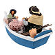 Padre e figlio in barca presepe napoletano 24 cm 20x35x15 s6