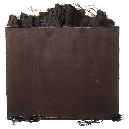 Escena de la comida niño chimenea iluminada belén 30 cm 60x50x40 7