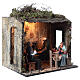 Escena de la comida niño chimenea iluminada belén 30 cm 60x50x40 s5