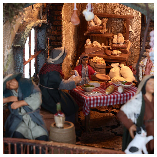 Pueblo Natividad iluminado belén napolitano 12 cm 105x85x60 4