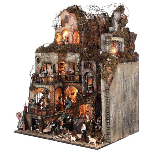 Pueblo Natividad iluminado belén napolitano 12 cm 105x85x60 5