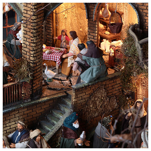 Pueblo Natividad iluminado belén napolitano 12 cm 105x85x60 6