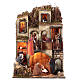 Village with fountain, lights and kitchen 130x80x60 cm for 24-30 cm Neapolitan Nativity Scene s1