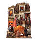 Neapolitan nativity lighted village 24-30 cm fountain with kitchen 130x80x60 s1