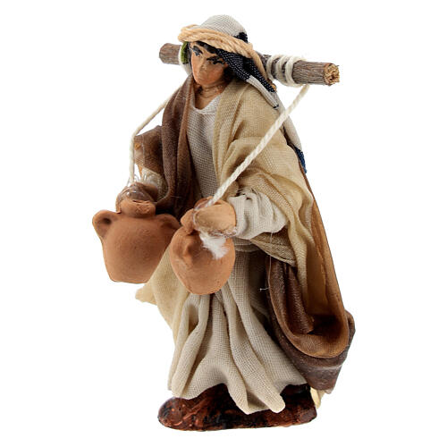 Man carrying water jugs 6 cm Neapolitan nativity 2