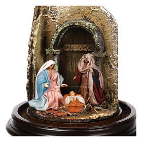 Bell jar with Nativity Scene 15x15 cm for 6 cm Neapolitan Nativity Scene