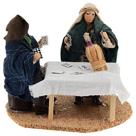 Card players at the table for 12 cm Neapolitan Nativity Scene
