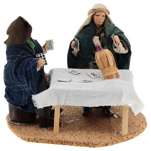 Card players at the table for 12 cm Neapolitan Nativity Scene 1