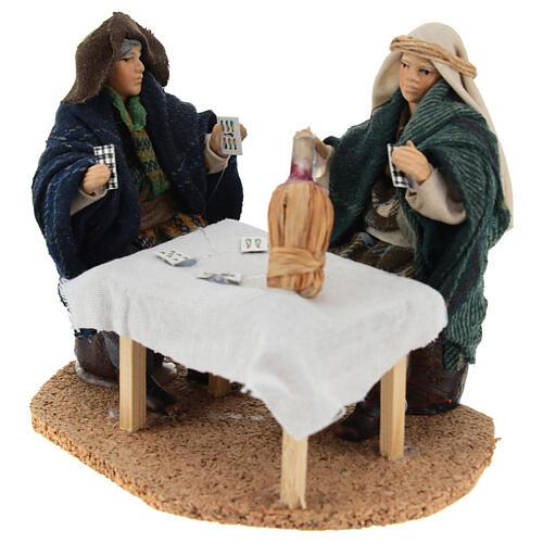 Card players at the table for 12 cm Neapolitan Nativity Scene 2