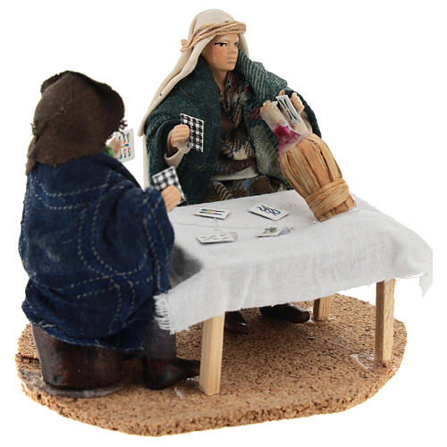 Card players at the table for 12 cm Neapolitan Nativity Scene 3