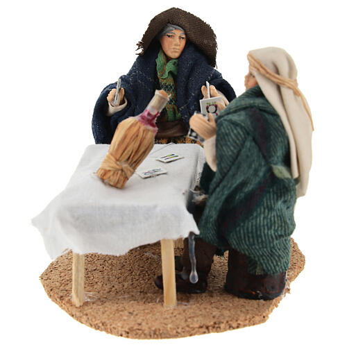 Card players at the table for 12 cm Neapolitan Nativity Scene 4