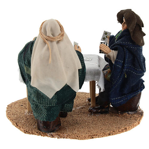 Card players at the table for 12 cm Neapolitan Nativity Scene 5