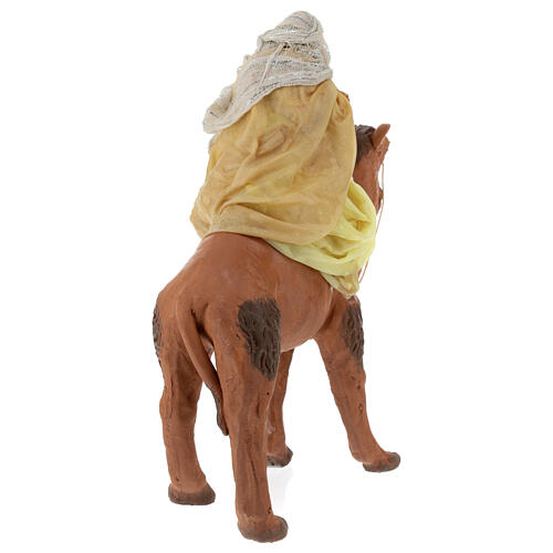 White Wise Man on his camel for 12 cm Neapolitan Nativity Scene 6