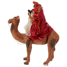 Moor Wise Man on a camel for 12 cm Neapolitan Nativity Scene