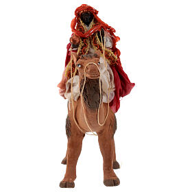 Moor Wise Man on a camel for 12 cm Neapolitan Nativity Scene