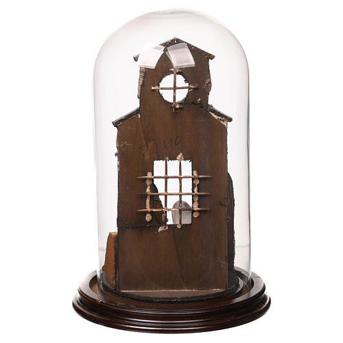 Bell jar with Nativity of 8 cm forNeapolitan Nativity Scene 25x20 cm 5
