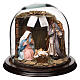 Bell jar with 12 cm Nativity 20x25 cm for Neapolitan Nativity Scene s1