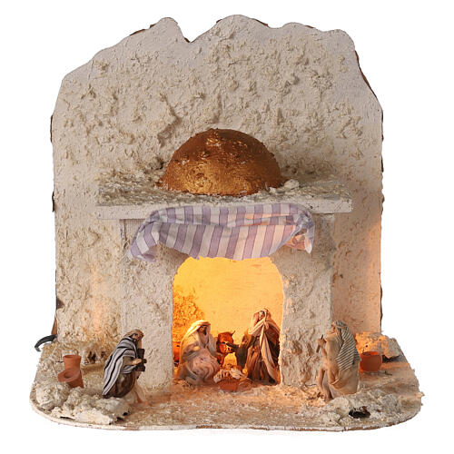 Capanna araba 28x30x28 cm completa 6 cm presepe napoletano 1