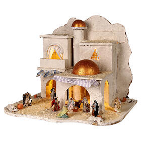Presépio árabe com cúpulas douradas 35x45x50 cm com figuras de 6 cm