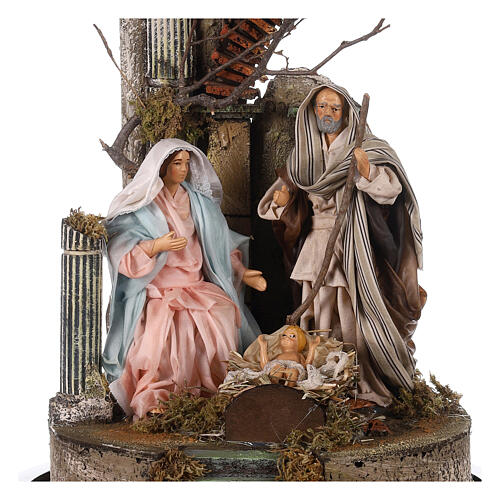 Nativity in a bell jar 40x30 cm for 15 cm Neapolitan Nativity Scene 2