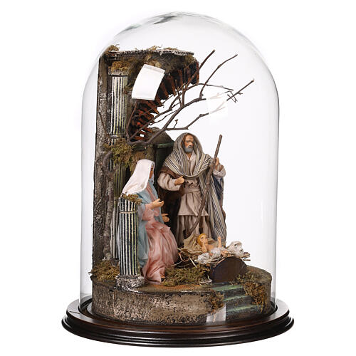 Nativity in a bell jar 40x30 cm for 15 cm Neapolitan Nativity Scene 4