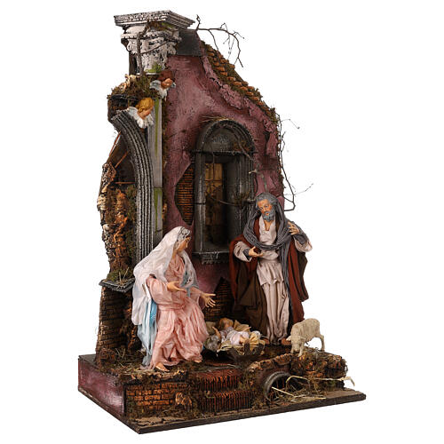 Temple with column and Nativity 70x45x35 cm for 30 cm Nativity Scene 4