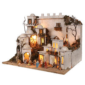 Middle Eastern nativity set with fire 65x75x50 cm terracotta 6 cm